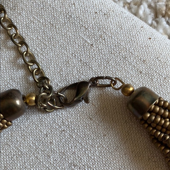 Orange & Gold Twisted Seed Bead Necklace - Picture 3 of 3